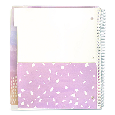 Carolina Pad Silver Lining Five-Subject Spiral Notebook, Medium/College Rule, Randomly Assorted Cover Color/Design, (150) 11 x 9 Sheets (17504)