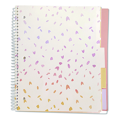 Carolina Pad Silver Lining Five-Subject Spiral Notebook, Medium/College Rule, Randomly Assorted Cover Color/Design, (150) 11 x 9 Sheets (17504)