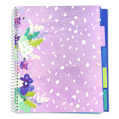 Carolina Pad Silver Lining Five-Subject Spiral Notebook, Medium/College Rule, Randomly Assorted Cover Color/Design, (150) 11 x 9 Sheets (17504)