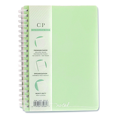 Carolina Pad Noted Personal Notebook, Medium/College Rule, Randomly Assorted Cover Color, (100) 7 x 5 Sheets (35083)