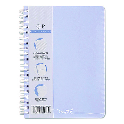 Carolina Pad Noted Personal Notebook, Medium/College Rule, Randomly Assorted Cover Color, (100) 7 x 5 Sheets (35083)