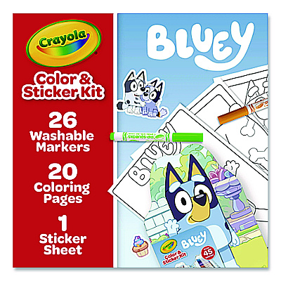 Crayola Bluey Color and Sticker Kit, Includes 26 Markers, Ages 5 and Up, 20 Pages (41235)