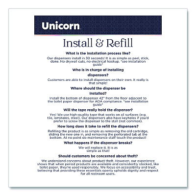 Unicorn Cotton Tampons, Regular, 60/Box, 6 Boxes/Carton (TOP08159)