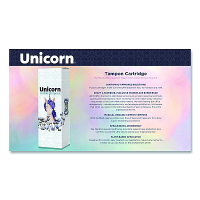 Unicorn Cotton Tampons, Regular, 60/Box, 6 Boxes/Carton (TOP08159)