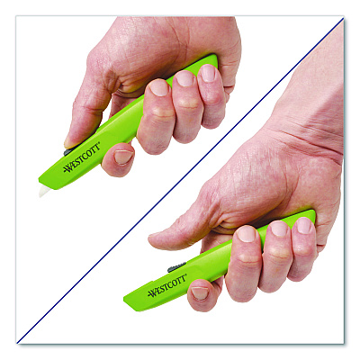 Westcott Full-Size Safety Cutter, ABS Handle, Green, 12/Pack (00659)