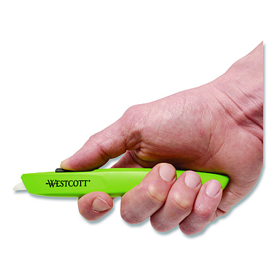 Westcott Full-Size Safety Cutter, ABS Handle, Green, 12/Pack (00659)