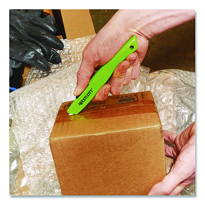 Westcott Full-Size Safety Cutter, ABS Handle, Green, 12/Pack (00659)