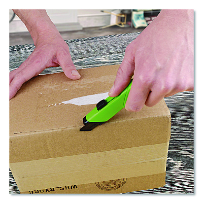 Westcott Ceramic Safety Cutter with Fold-Out Film Cutter, Plastic Handle, Green (00741)