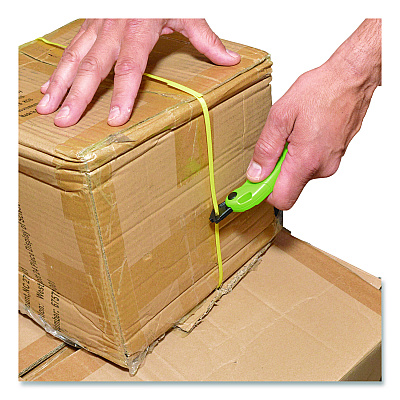 Westcott Ceramic Safety Cutter with Fold-Out Film Cutter, Plastic Handle, Green (00741)