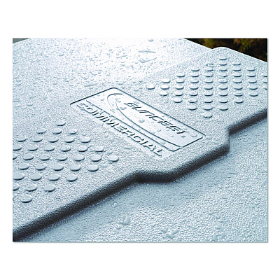 Suncast Salt Box, 28 gal, 23.75 x 15.75 x 23.75. Dove Gray (BMBX300)
