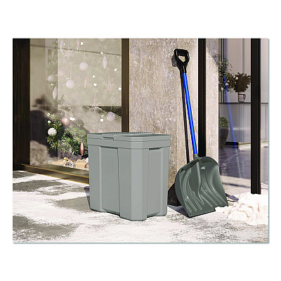 Suncast Salt Box, 28 gal, 23.75 x 15.75 x 23.75. Dove Gray (BMBX300)