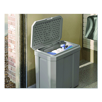 Suncast Salt Box, 28 gal, 23.75 x 15.75 x 23.75. Dove Gray (BMBX300)