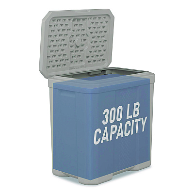 Suncast Salt Box, 28 gal, 23.75 x 15.75 x 23.75. Dove Gray (BMBX300)