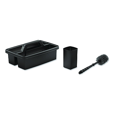 Suncast Commercial Toilet Brush Caddy Kit, 8" Handle, Black (HKCTBKIT)