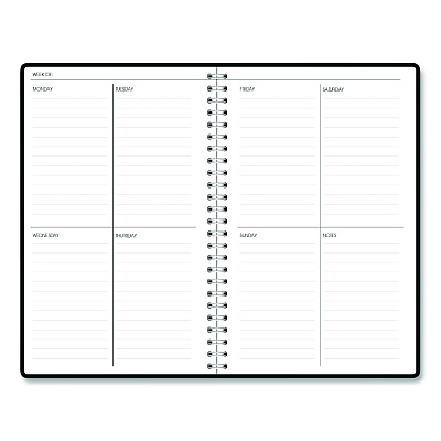 House of Doolittle Recycled Non-Dated Monthly/Weekly Planner, Flower Tiles, Tan/Black/White Cover, Undated (212145)