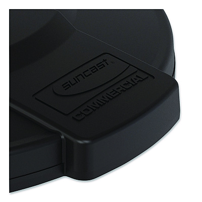 Suncast Commercial Utility Trash Can Lid for 44 gal Trash Can, 24.88" Diameter x 3", Black (TCU44GLIDD)