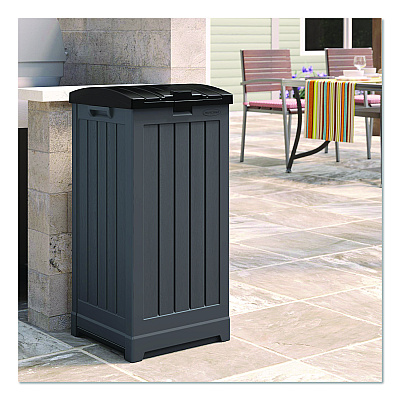 Suncast 36 to 39 Gallon Trash Hideaway, Plastic/Resin, Peppercorn/Black (GH3900)
