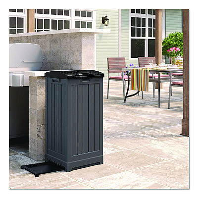 Suncast 36 to 39 Gallon Trash Hideaway, Plastic/Resin, Peppercorn/Black (GH3900)