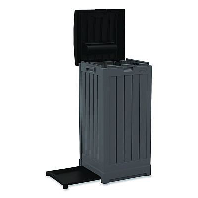Suncast 36 to 39 Gallon Trash Hideaway, Plastic/Resin, Peppercorn/Black (GH3900)