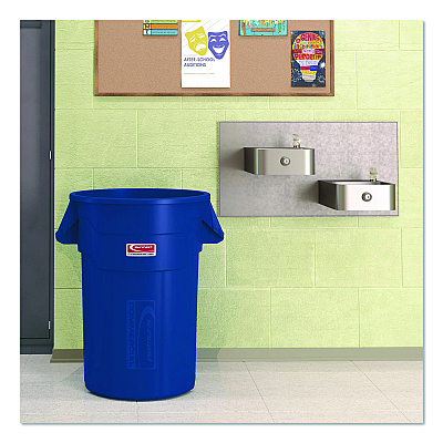 Suncast Commercial Injection Molded Utility Trash Can, 44 gal, Plastic/Resin, Blue (TCU44BL)