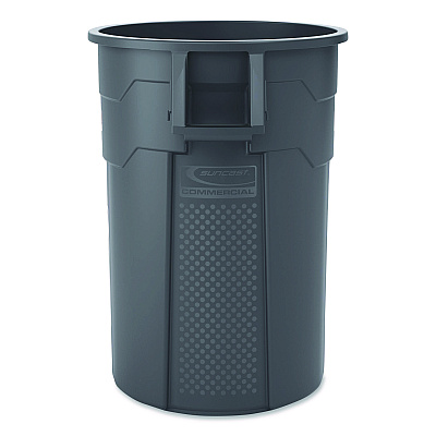 Suncast Commercial Injection Molded Utility Trash Can, 44 gal, Plastic/Resin, Gray (TCU44)