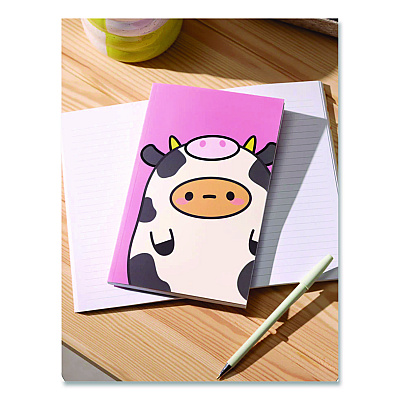 Denik Smoko Tayto Mootato Layflat Notebook, 1-Subject, Medium/College Rule, Pink/White/Brown Cover, (72) 8 x 5 Sheets (LFC1884L)