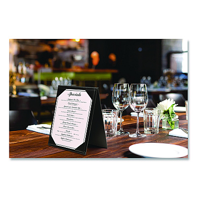 General Printing & Design Table-Top Menu Holder, For 5 x 7 Menus, 5.6 x 7.6 Holder, Black (SPLSMENU5X7A)