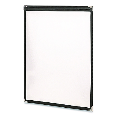 General Printing & Design Menu Holder For 8.5 x 11 Menus, Portrait Orientation, 9.3 x 11.9 Holder, Clear/Black/Gold (SPLSMENU21PK)