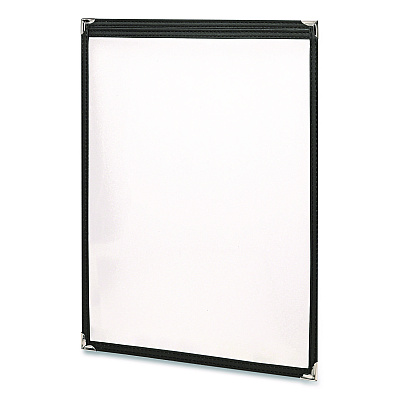 General Printing & Design Menu Holder For 11 x 17 Menus, Portrait Orientation, 11.7 x 18, Clear/Black/Silver (SPLSMENU1117)