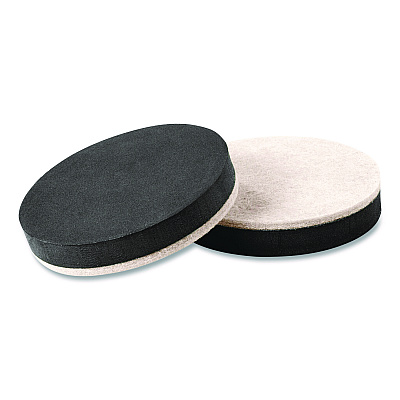 Scotch Furniture Sliders, 3.5" dia, Black/Beige, 16/Pack (SP674NA)