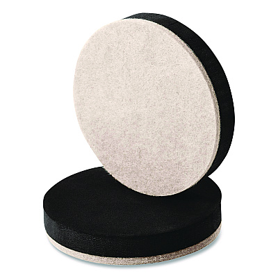 Scotch Furniture Sliders, 3.5" dia, Black/Beige, 16/Pack (SP674NA)