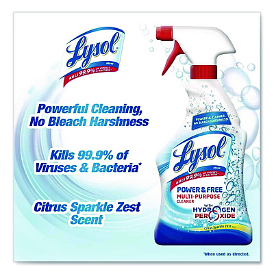 LYSOL Multi-Purpose Cleaner with Hydrogen Peroxide, Citrus Sparkle Zest Scent, 32 oz Trigger Spray Bottle (1920089289)