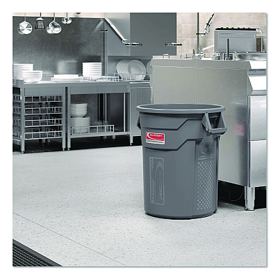 Suncast Commercial Injection Molded Utility Trash Can, 20 gal, Resin, Gray (TCU20)