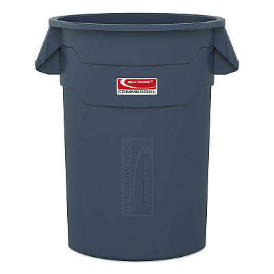 Suncast Commercial Injection Molded Utility Trash Can, 20 gal, Resin, Gray (TCU20)