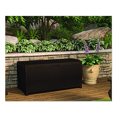 Suncast Large Deck Box, 13.23 cu ft, 50" x 25.5" x 25.5", Java (DBW9200)