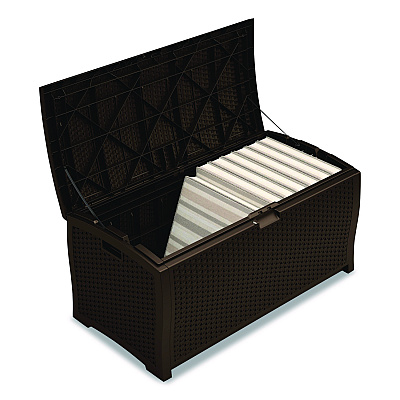 Suncast Large Deck Box, 13.23 cu ft, 50" x 25.5" x 25.5", Java (DBW9200)