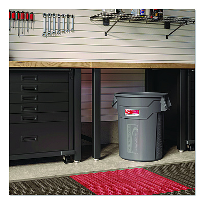 Suncast Commercial Injection Molded Utility Trash Can, 20 gal, Resin, Gray (TCU20)