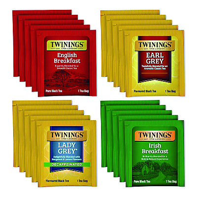 TWININGS Black Tea Variety Pack, Assorted Flavors, 20/Box (TNA05320)