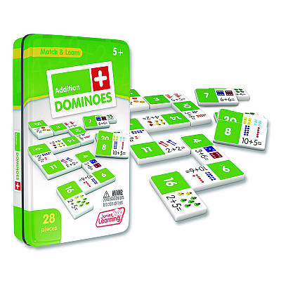 Junior Learning Inc Addition Dominoes, 1 to 2 Players, Grades K to 2, 28 Pieces (481)
