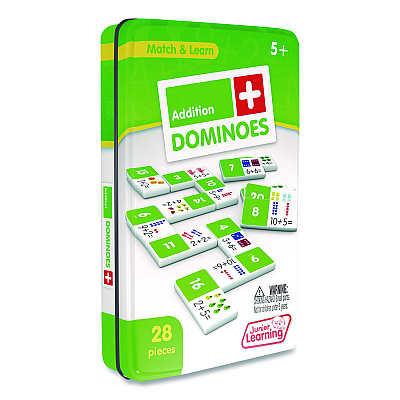 Junior Learning Inc Addition Dominoes, 1 to 2 Players, Grades K to 2, 28 Pieces (481)