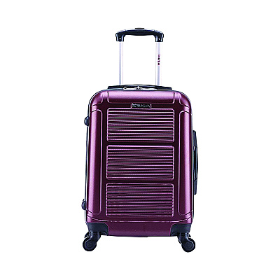 InUSA Luggage Pilot Hard Side Carry-On Suitcase, Four-Wheeled Spinner, 14.37 x 8.86 x 21.46, Wine (IUPIL00SWIN)