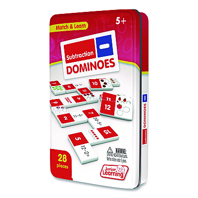 Junior Learning Inc Subtraction Dominoes, 1 to 2 Players, Grades K to 5, 28 Pieces (482)