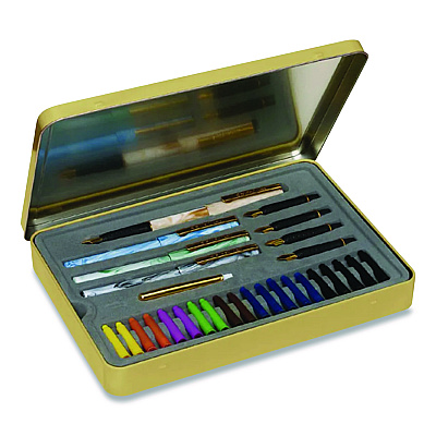 Staedtler Master the Art of Calligraphy Fountain Pen Set, 33 Pieces, (5) Nib Sizes, (7) Ink Colors, (4) Barrel Colors (899SM5NA)