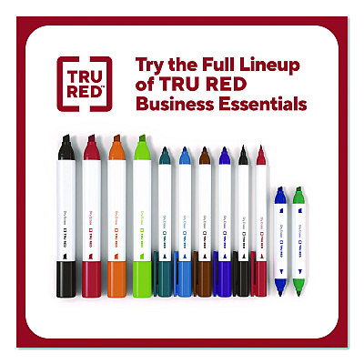 TRU RED Tank Dry Erase Markers, Broad Chisel Tip, Assorted Colors, 12/Pack (TR61454)