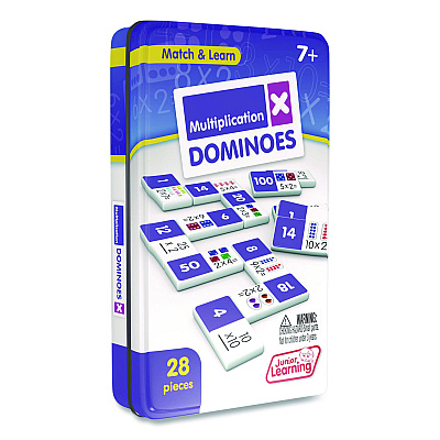 Junior Learning Inc Multiplication Dominoes, 1 to 2 Players, Grades 2 to 4, 28 Pieces (483)