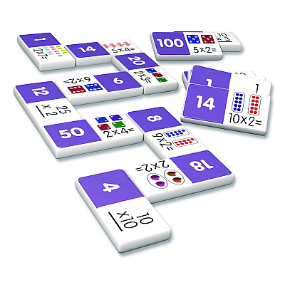 Junior Learning Inc Multiplication Dominoes, 1 to 2 Players, Grades 2 to 4, 28 Pieces (483)
