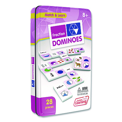 Junior Learning Inc Fraction Dominoes, 1 to 2 Players, Grades 3 to 7, 28 Pieces (485)