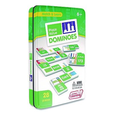 Junior Learning Inc Place Value Dominoes, 1 to 2 Players, Grades 1 to 7, 28 Pieces (489)