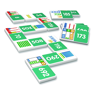 Junior Learning Inc Place Value Dominoes, 1 to 2 Players, Grades 1 to 7, 28 Pieces (489)