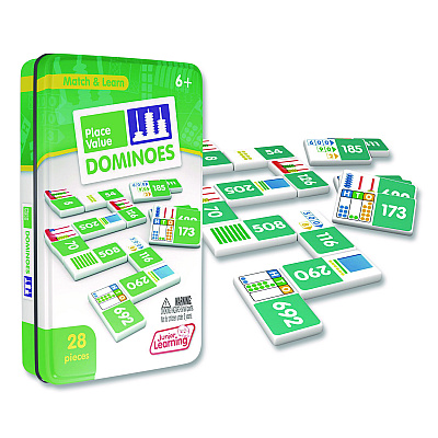 Junior Learning Inc Place Value Dominoes, 1 to 2 Players, Grades 1 to 7, 28 Pieces (489)